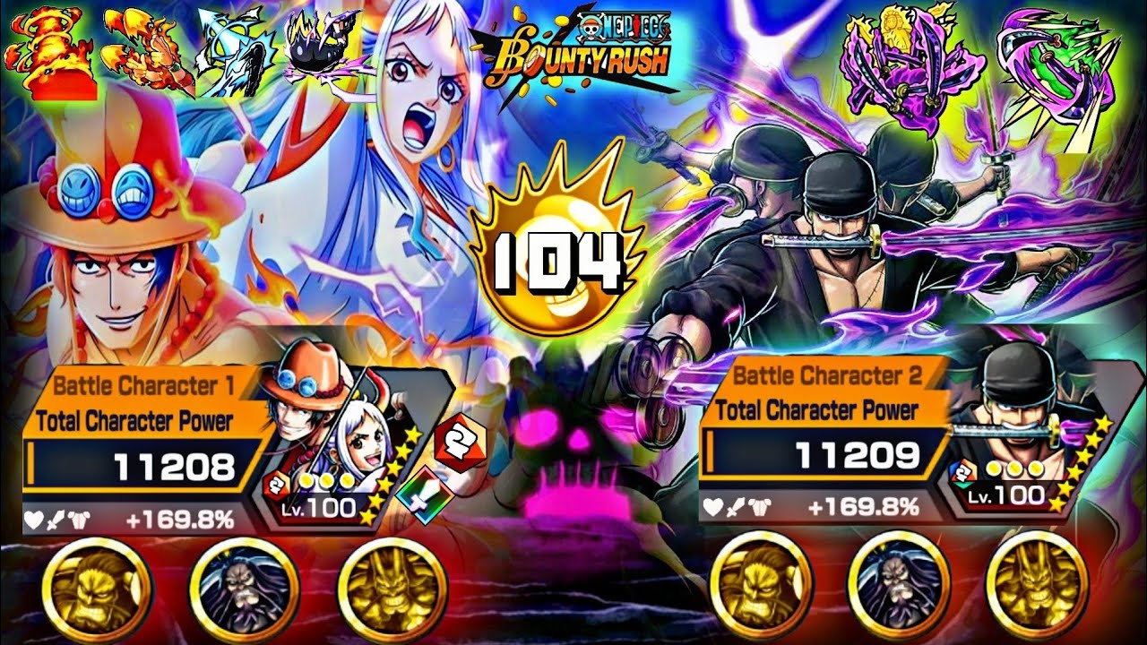 باونتي راش : زورو انغاشيما(100)+ايس ياماتو لفل(100)🔥🔥💪Zoro Ingashima (100) ACE Assist Yamato (100)