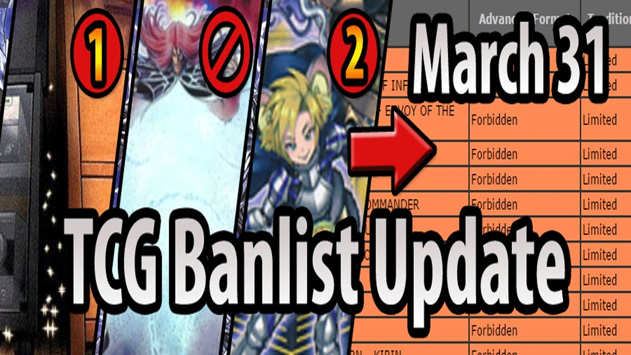 TCG Banlist Update! MARCH 31st, 2017 - Ratpier to 2, Maxx 