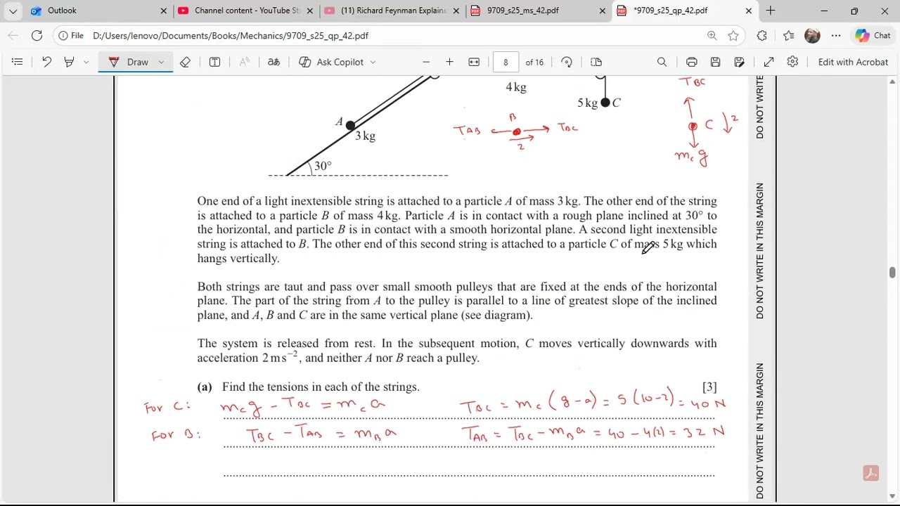 9709/42/m/j/2025 Q5 - Q7 Cambridge Int AS & A Math Paper 4 (Mechanics)