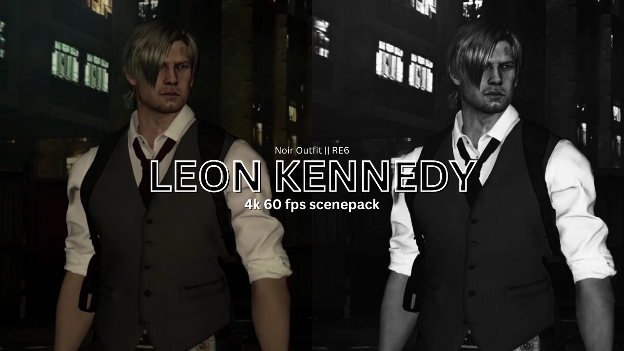Leon Kennedy Idle and Walking Animations Noir Outfit || RE6