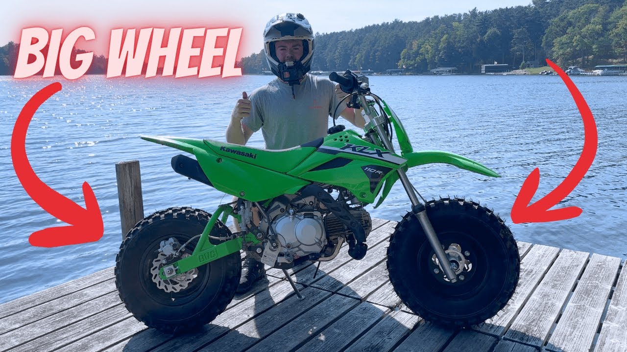 Тестирование больших колес Klx110!