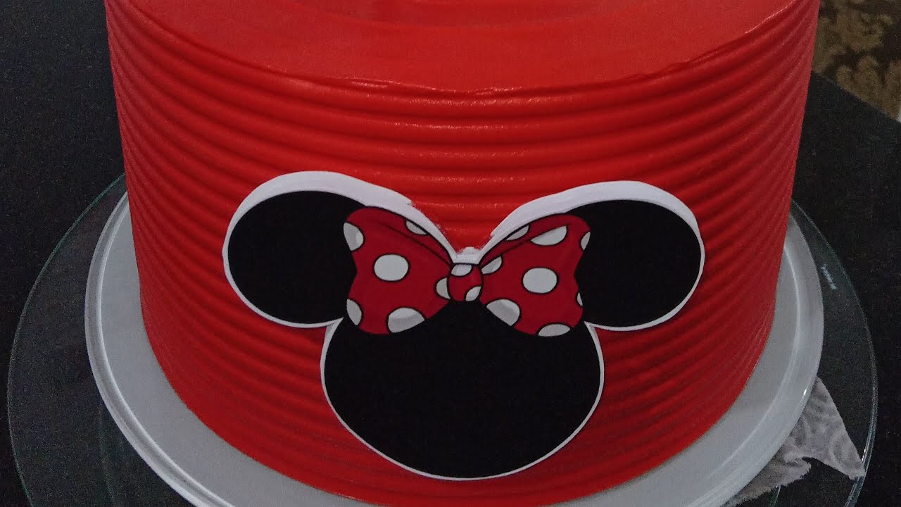 Sobreposição De Cores / Bolo Vermelho Sem Amargar / Bolo Minnie Vermelha - Liliane Doces #bolo