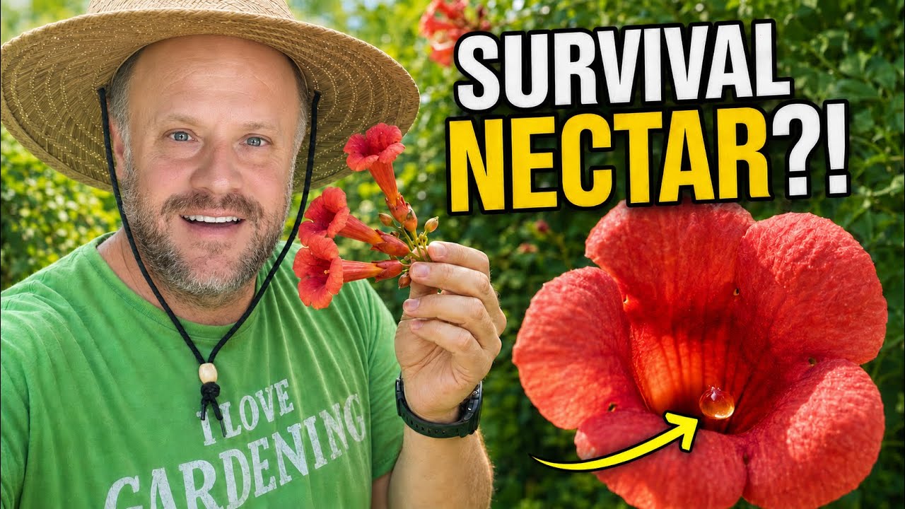 Trumpet Vine! (Campsis radicans) Natures Survival Nectar!?