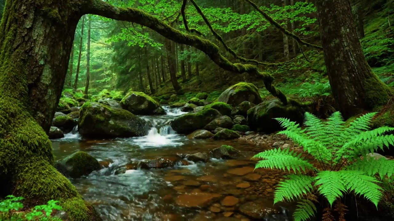 Calming Forest Ambience 🌿 Birds Singing Beautiful Stream Sounds for Deep Sleep, Study Focus,Medicine