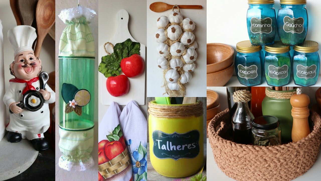 20 ideias para decorar sua cozinha com reciclagem e artesanato