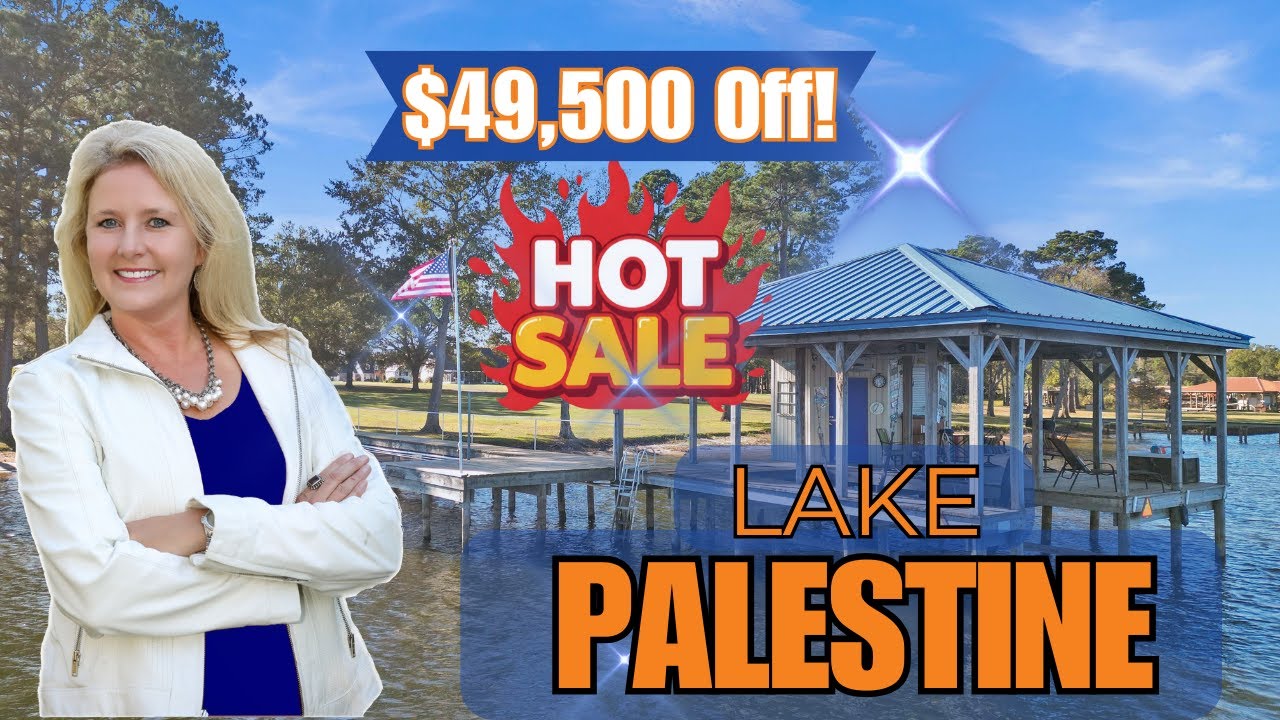 Stunning Waterfront Home For Sale on Lake Palestine! $49,500 Price Drop!