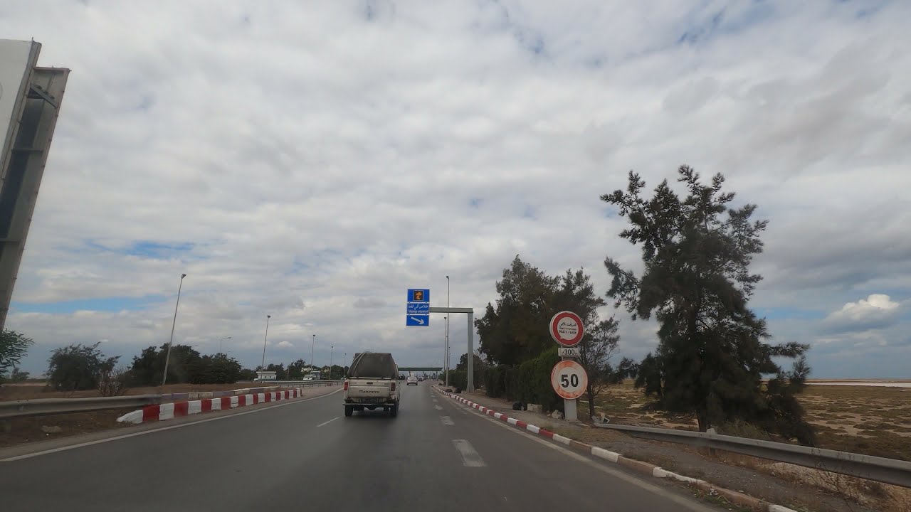 Timelapse 4K | 🇹🇳Highway Hergla - Tunis 🇹🇳 | الطريق السيارة رقم1 , هرقلة - تونس