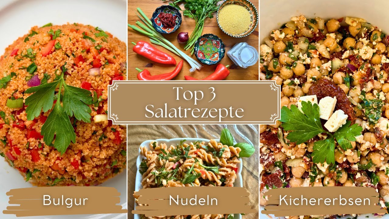 Top 3 einfache Salatrezepte in unter 15 Minuten:  abwechslungsreiche Lunchideen, Grillparty geeignet