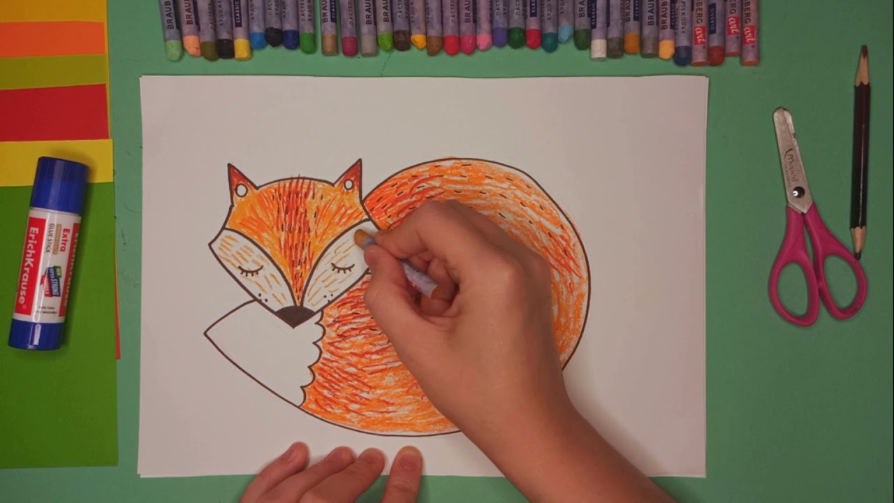 Рисуем спящую лисичку 🦊