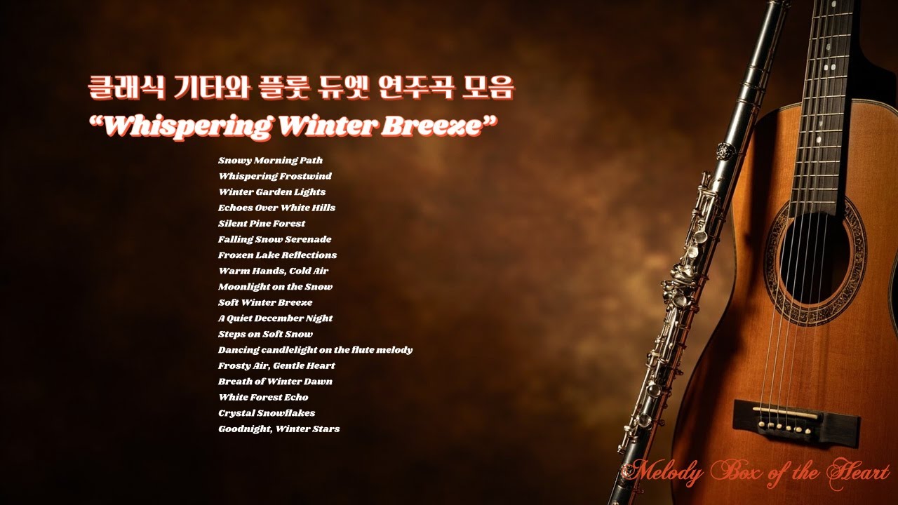 [Playlist]클래식 기타와 플룻 듀엣 연주곡 모음#겨울 풍경#힐링음악#겨울감성 플룻음악#카페음악#편안한 음악#클래식 기타 배경음악#Classic Guitar & Flute