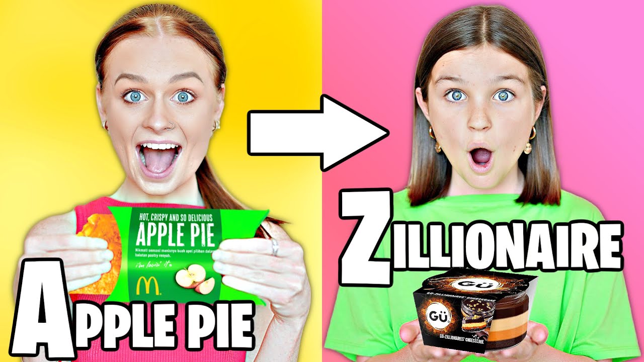 Eating JUNK FOOD in ALPHABETICAL ORDER challenge! | Fizz Sisters