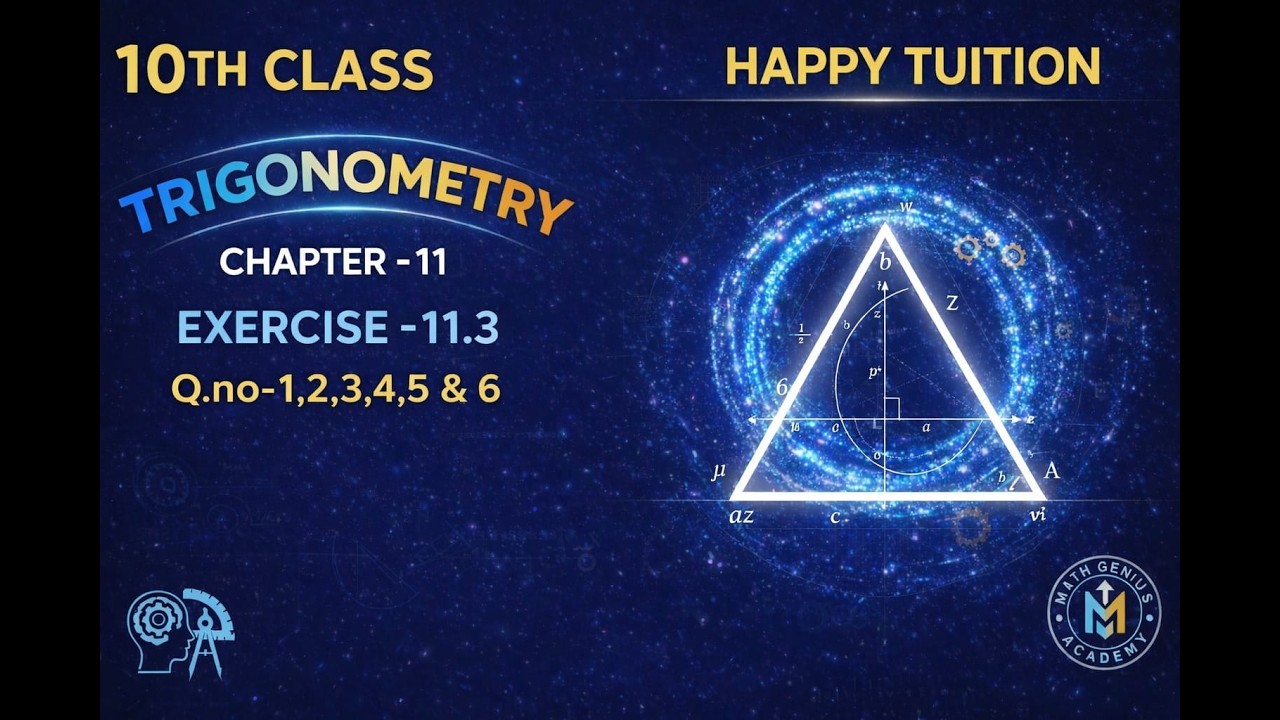 Trigonomerty Chapter 11 || 10th class Maths in Telugu || Exercise 11.3 || Q.no-1,2,3,4,5&6 by shiva