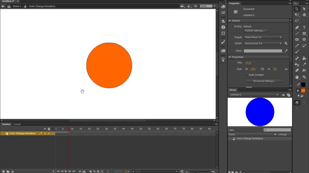Adobe Animate: Lab 4 - Graphic Symbol and Motion Tween Properties