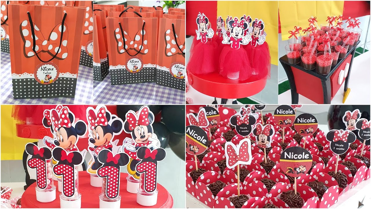 DIY PERSONALIZADOS DA MINNIE  Tubetes, Suportes de Mesa, Lembrancinhas... | Sil Saores