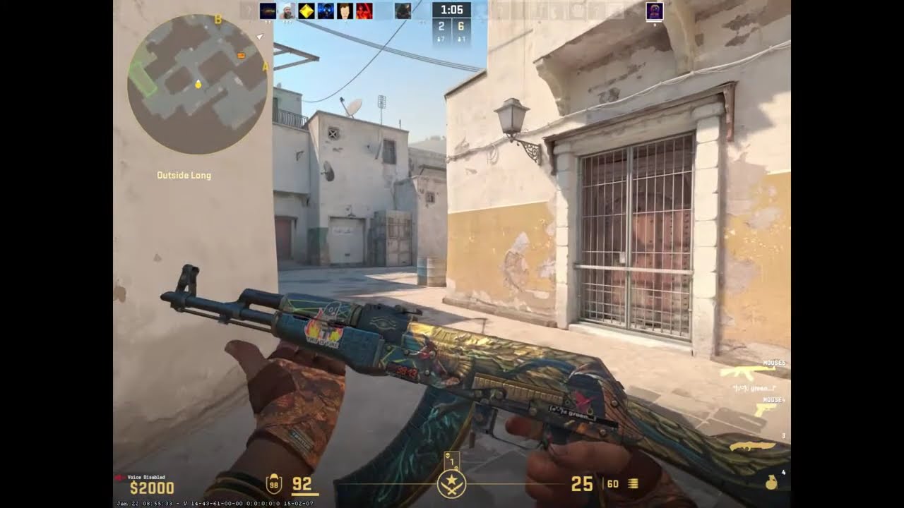 CS2 - Dust2 - Absolute monster kill streak in casual - 1v7 clutch god :P