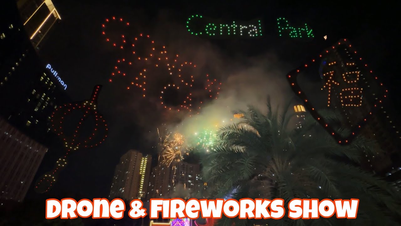 Drone & Fireworks Show Central Park Jakarta