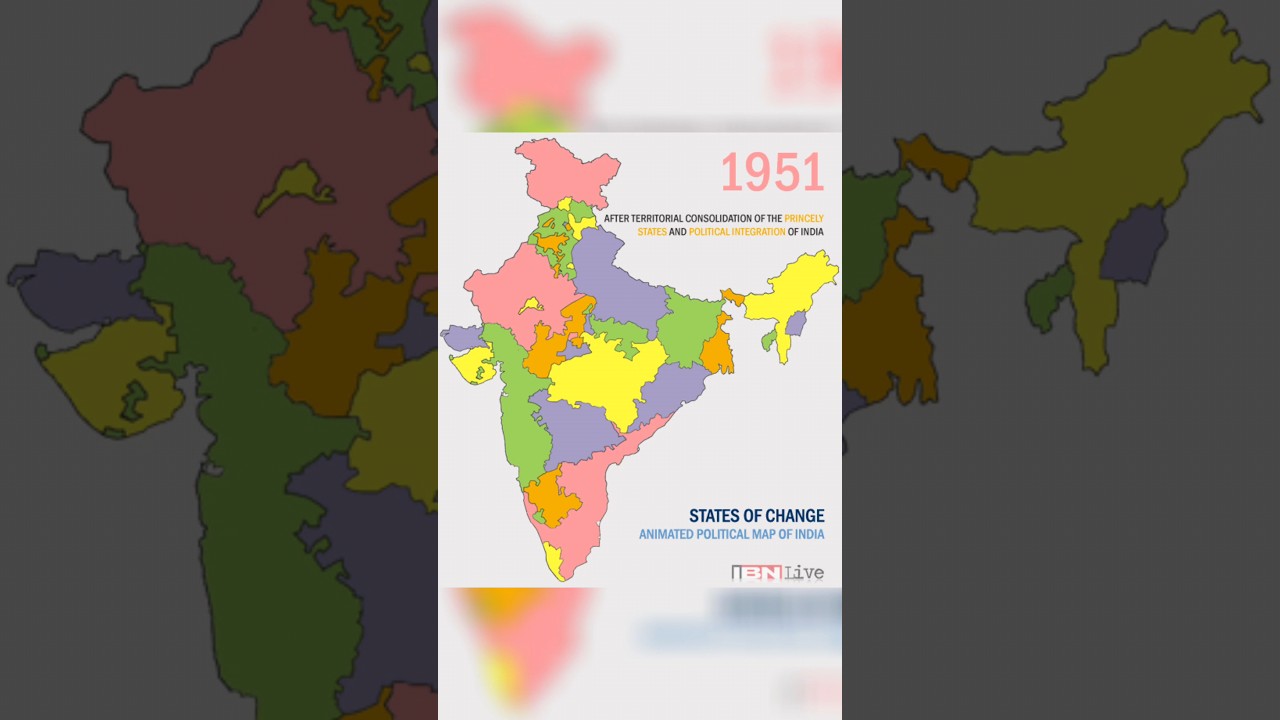 1951 to 2014 Indian States Formation #shorts #india #formation