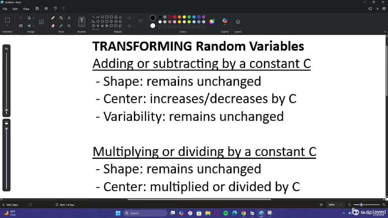 AP Statistics - Random Variables