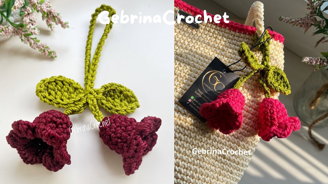 How to Crochet Lily of The Valley Keychain / Beginner Friendly / Cara Merajut Gantungan Kunci Lily