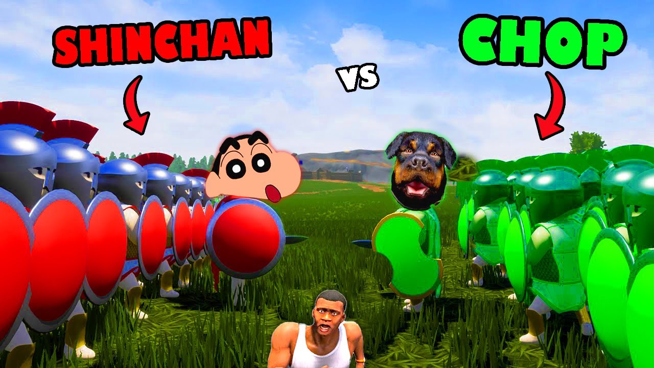 BIGGEST BATTLE of SHINCHAN vs CHOP vs PINCHAN vs AMAAN-T in SHIELDWALL  AMAAN-T