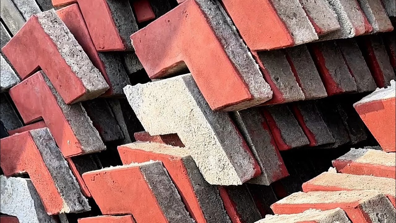 Amazing Red Cement Tuff Tile Making Process 🔥 Skilled Worker Craftsmanship