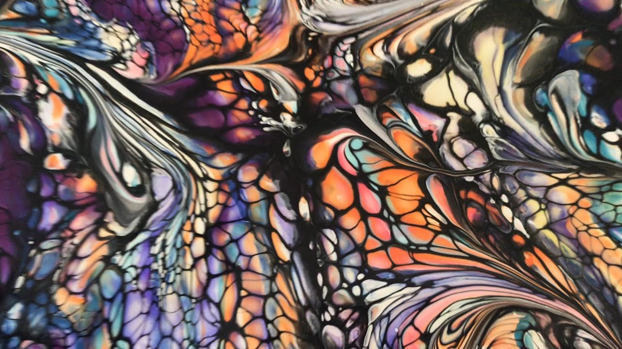 #259 Stunning ACCENT TABLE TOP Acrylic Drizzle Pour