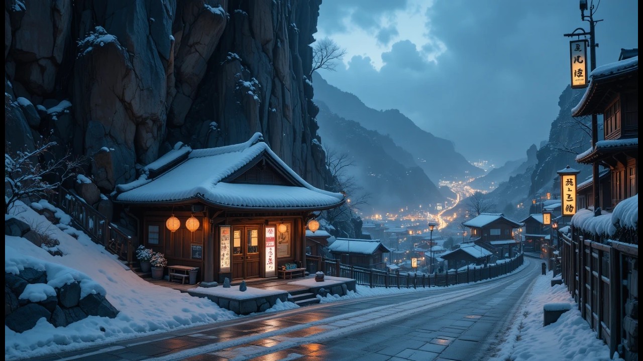 Lofi Winter Vibes ☕ Snowfall Ambience for Study & Relaxation