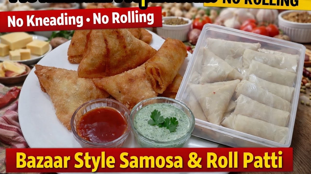 Samosa Roll patti on pan | easy & quick Homemade Samosa & Roll sheets | Manda patti | Ramzan special