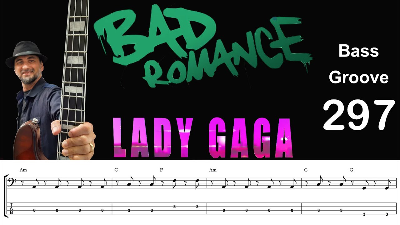BAD ROMANCE (Lady Gaga) How to Play Bass Groove Cover with Score & Tab Lesson