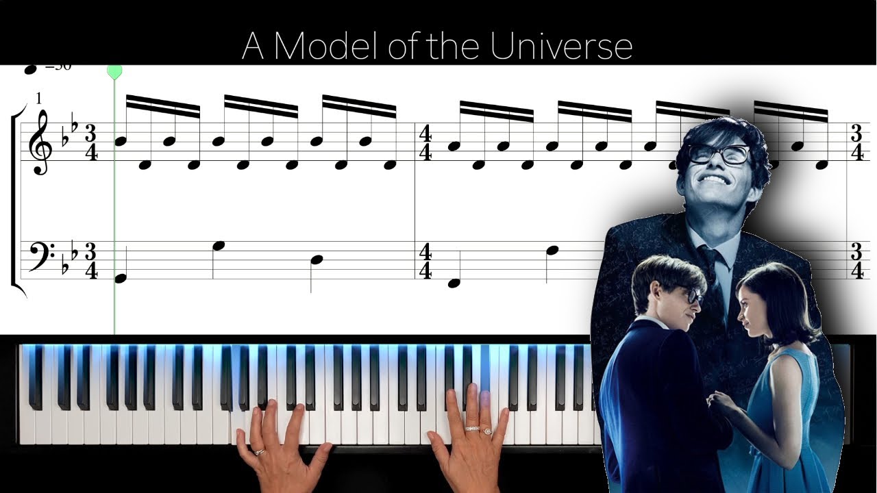 🎼 A Model of the Universe - Jóhann Jóhannsson - Piano tutorial with scrolling sheet music