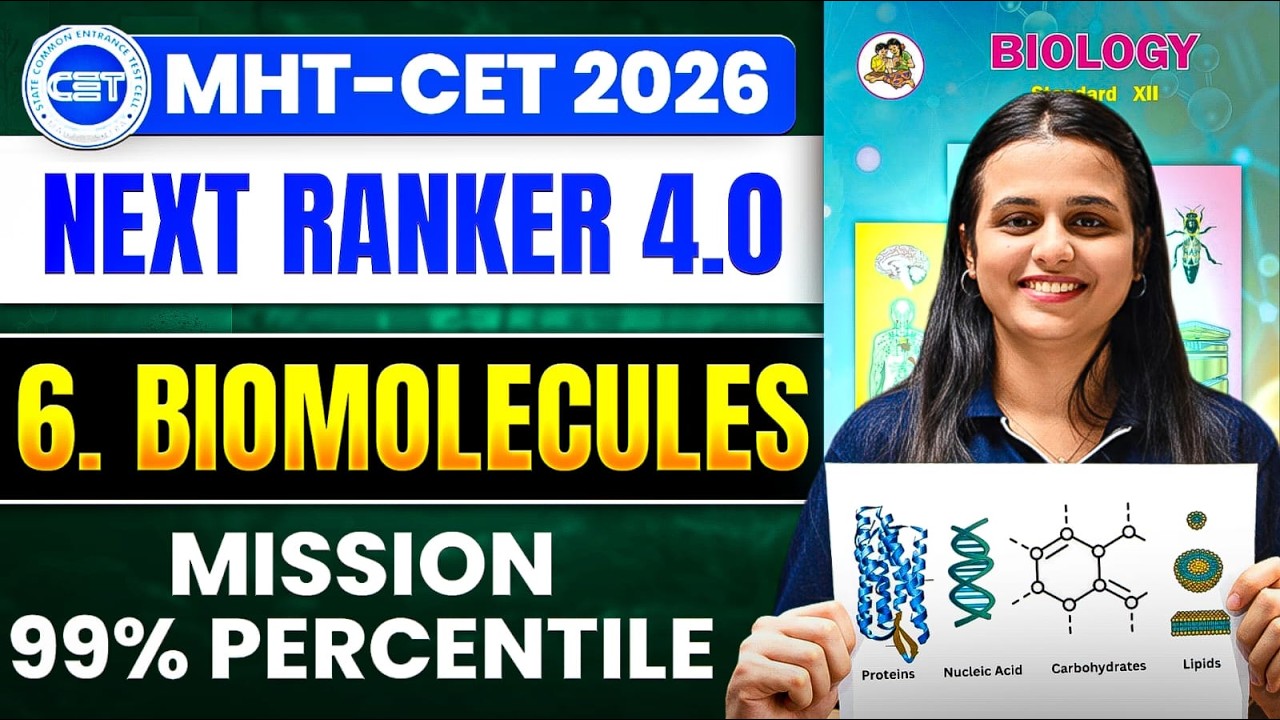 Biomolecules One Shot | MHT-CET 2026 Biology | Mission 99+ Percentile 🔥Class11th By Tapi Miss
