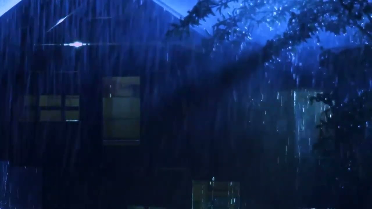 A Calm Night at Home with Heavy Rain on the Roof | Cozy Rain Sounds