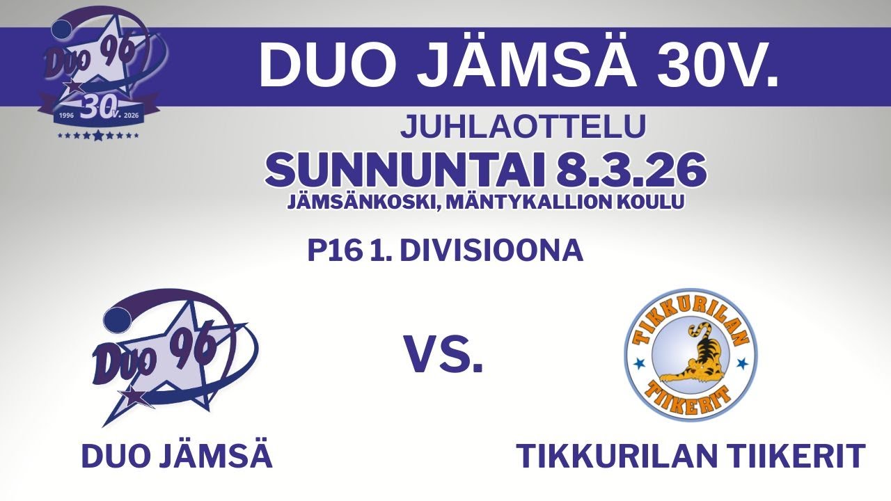 8.3.2026 Duo P16 vs. Tikkurilan Tiikerit