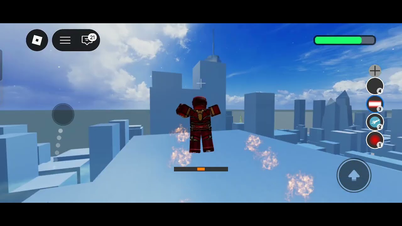 Playing as iron man in Roblox 