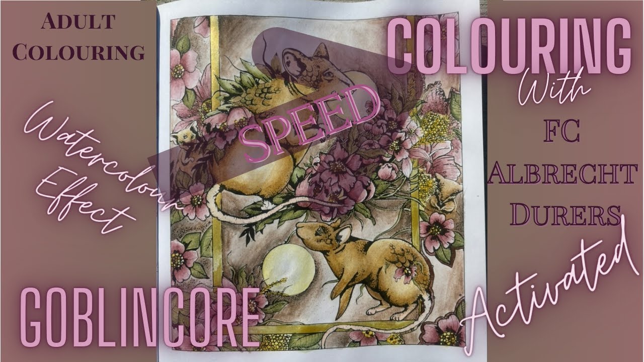 Goblincore - Speed Colour - Albrecht Durer - Watercolor Effect - Adult Colouring
