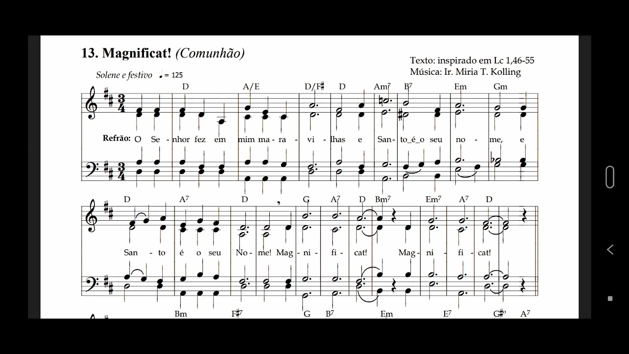 Magnificat! - Ir. M&iacute;ria T. Kolling - O Senhor fez em mim maravilhas - Canto de Comunh&atilde;o