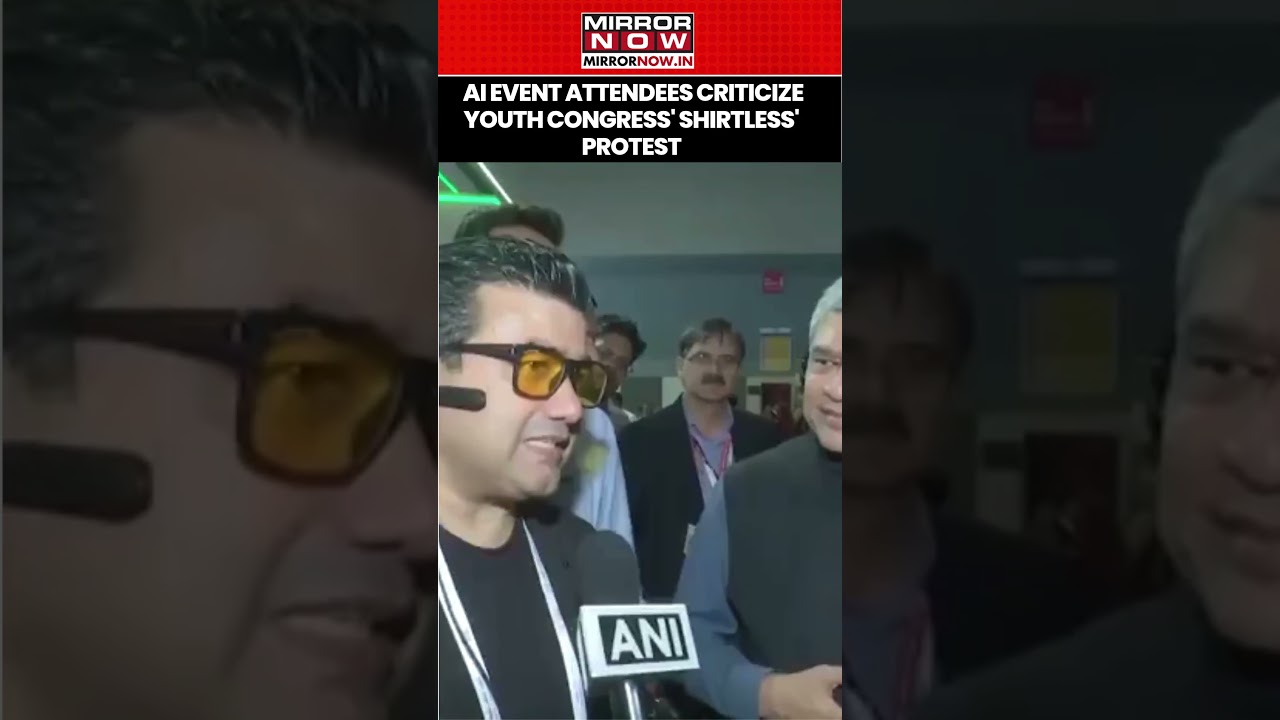 AI Event Attendees Criticize Youth Congress' Shirtless Protest At AI Impact Summit 2026 #shorts