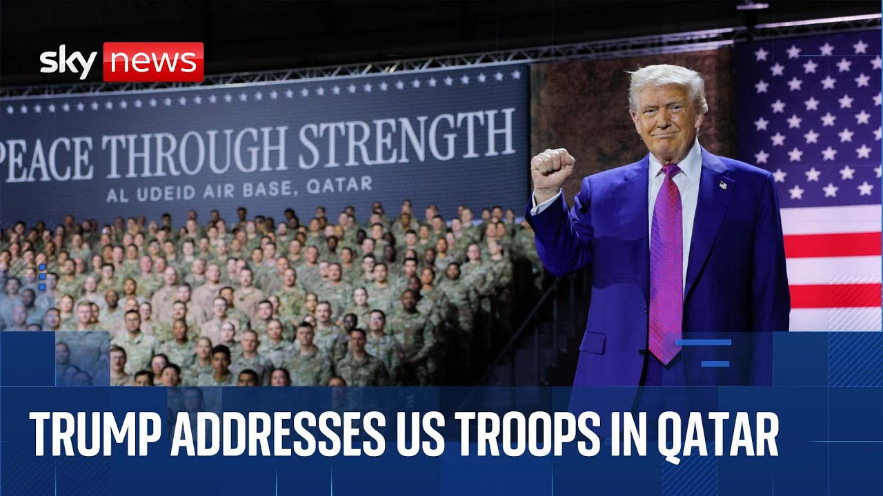 President Trump addresses US troops in Qatar