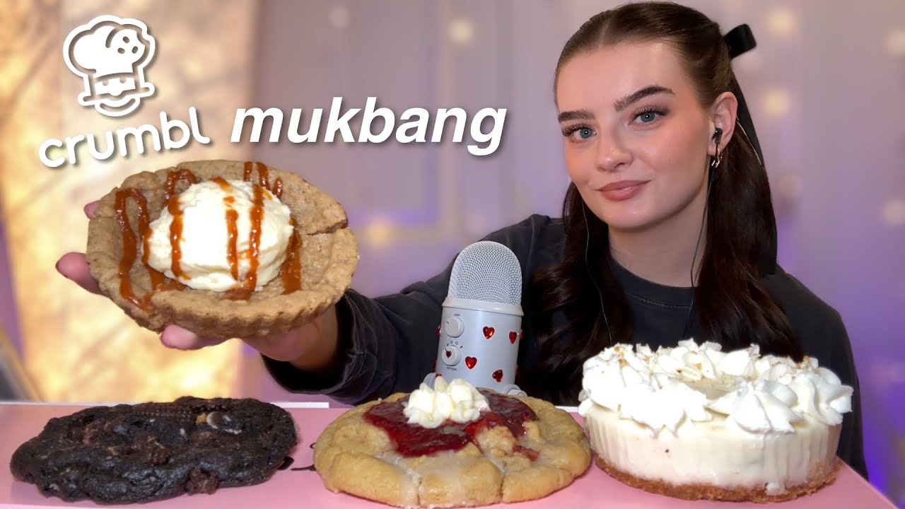 ASMR crumbl cookie taste test & mukbang 🍪