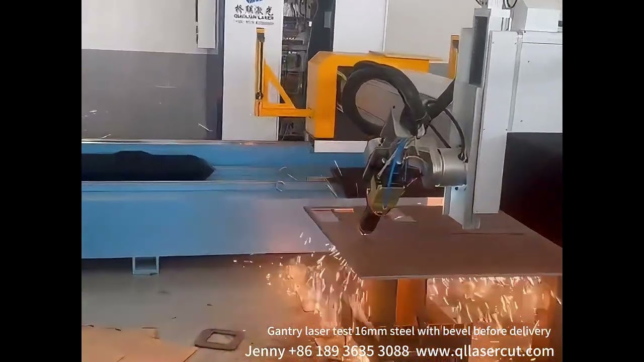 20kW Gantry Laser Cutting 16mm Steel with Bevel | Qiaolian Laser Test