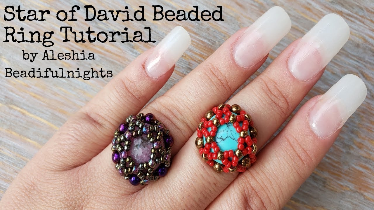 Star of David Beaded Ring Tutorial