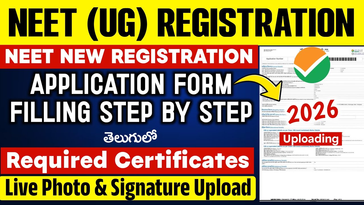 🔥NEET UG Fresh Registration Step by Step  Require Certificates, Finger Prints,Photo,Signature Upload