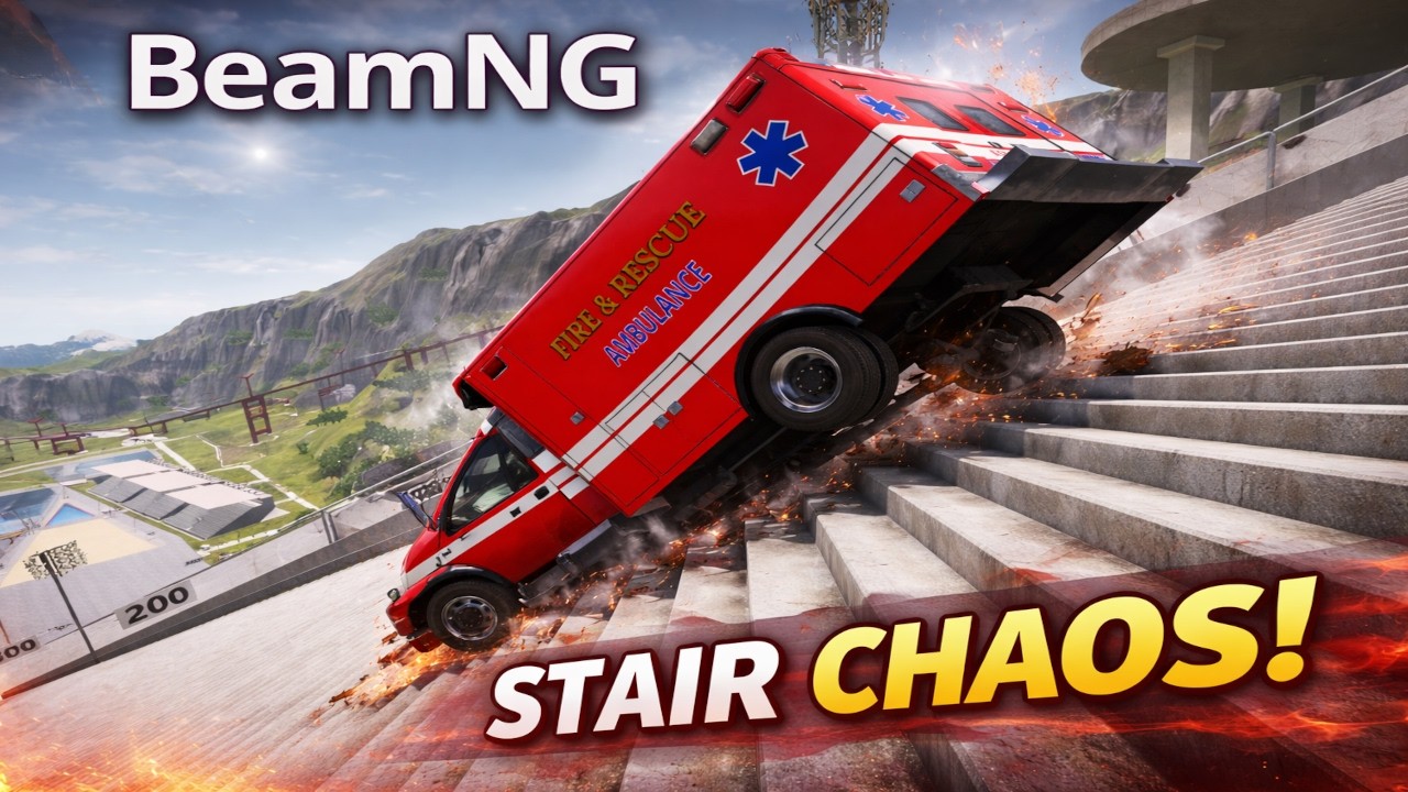 BeamNG | Stair Challenge | Total Destruction