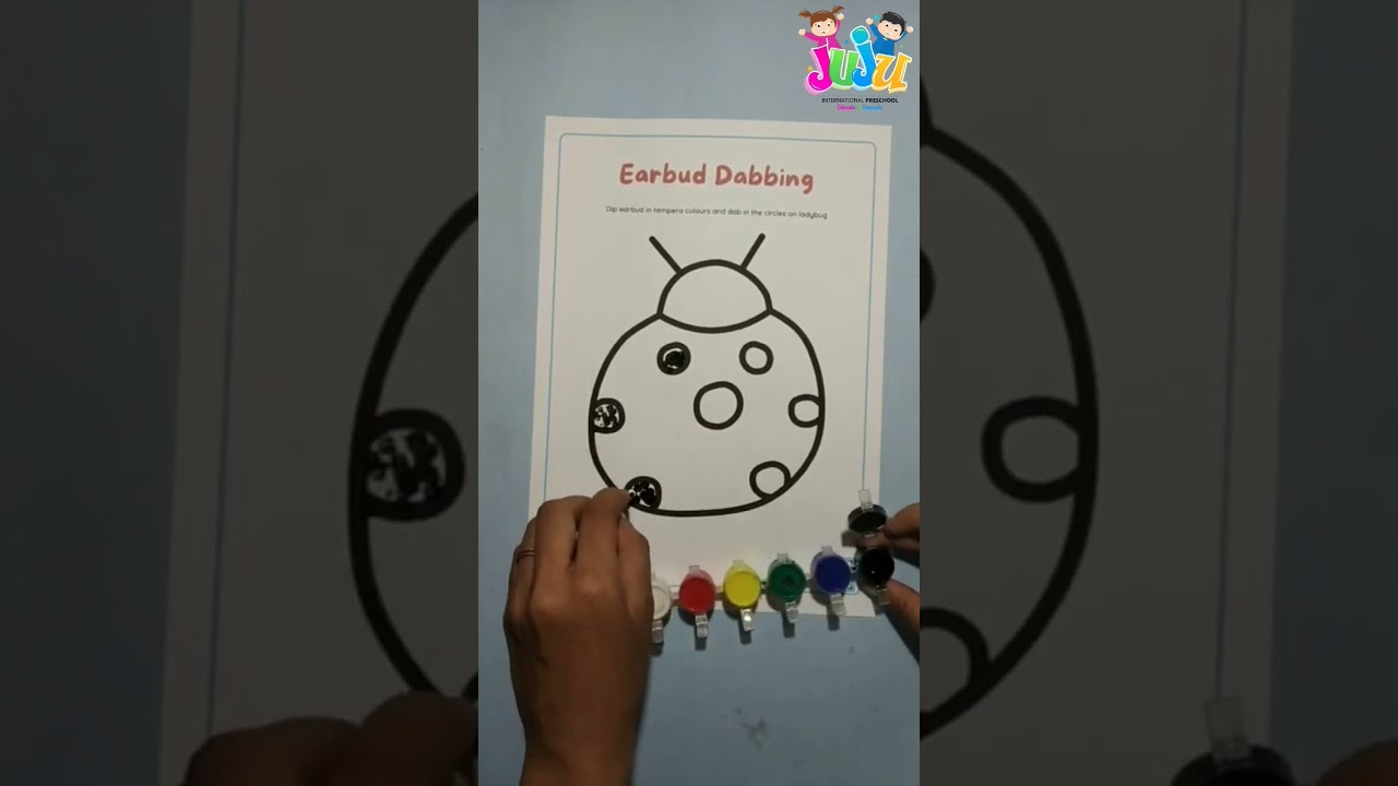 Earbud dabbing- lady bug -activity for kids