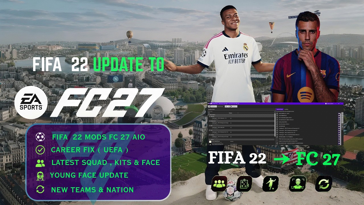 FIFA 22 PATCH FC 27 | Новейшая форма, темы, лица и составы | Исправлен режим карьеры и турниры УЕФА