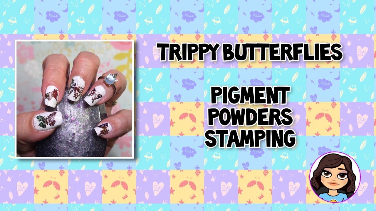 Trippy Butterflies 🦋  Pigment Powders Stamping 