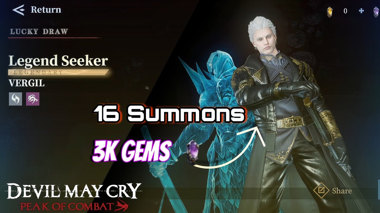 Devil May Cry: Peak of Combat | Summoning The new Vergil : Legend Seeker.