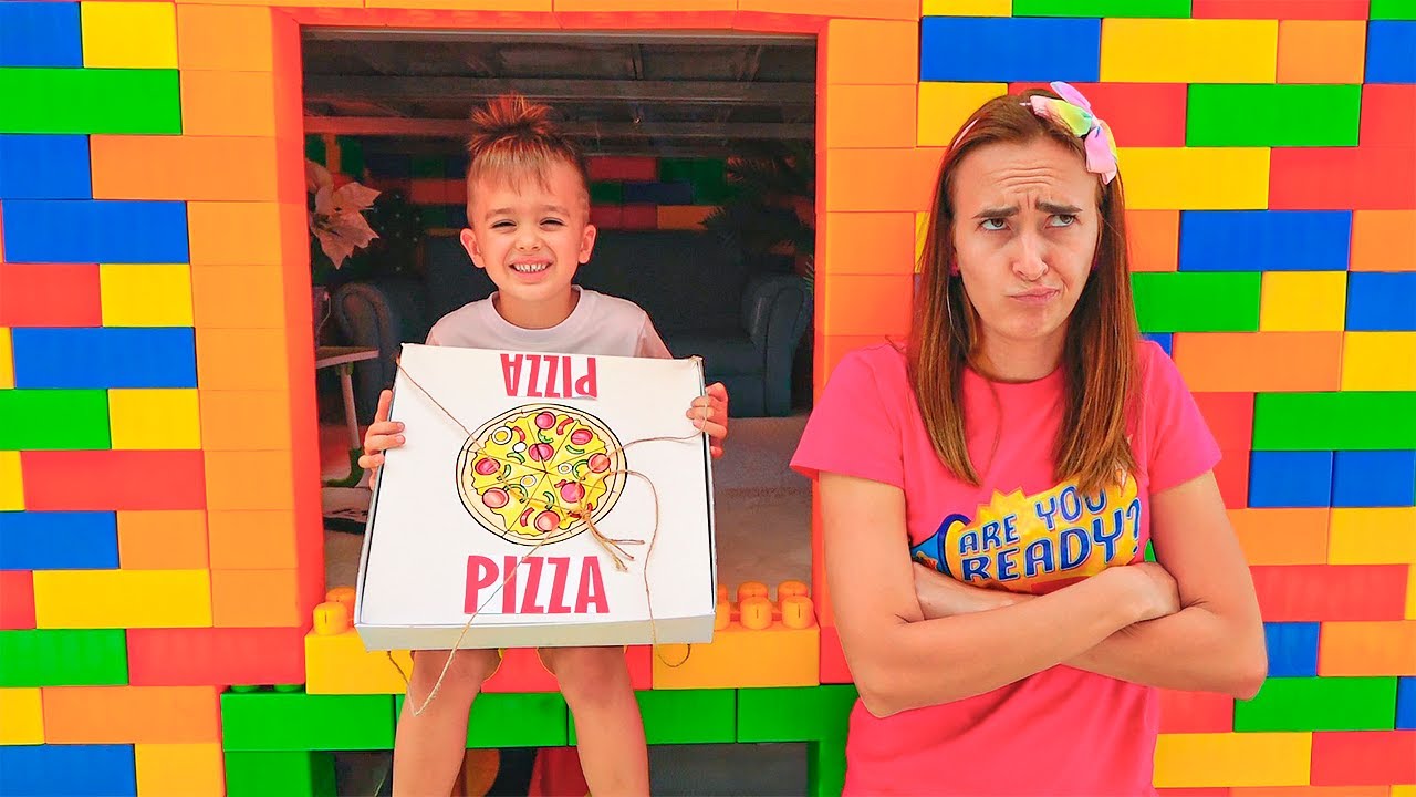 Desafio de pizza de Vlad e Niki para mam&atilde;e