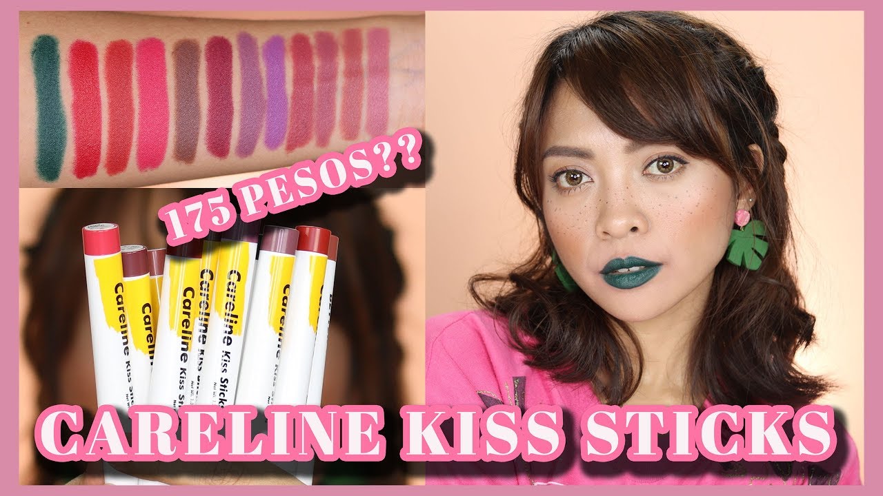 CARELINE KISS STICKS COMPLETE SWATCHES, REVIEW, WEAR TEST | Gen-zel Habab