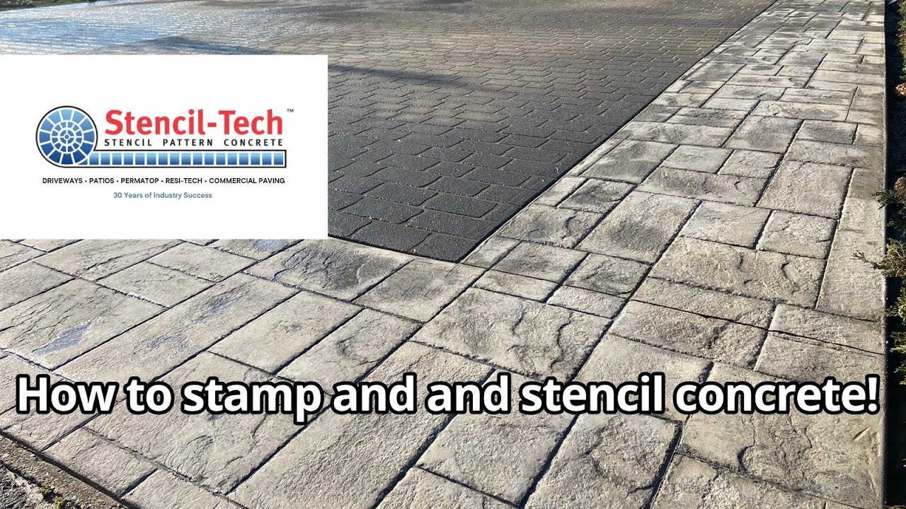 How to stamp and stencil concrete ( concrete driveway installation ) how to restore your driveways !
